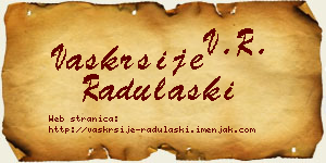 Vaskrsije Radulaški vizit kartica